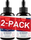 WINDSOR BOTANICALS Suplemento de Hierro Líquido para Mujeres 2-Pack - Ácido Fólico, Vitamina C, Suplementos de Hierro Líquido Vegano para Anemia, Menstruación, Apoyo al Embarazo - gotas Orange Flavor - 2x2oz
