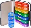 MURRI limitadaMURRDI 7-Day Pill Organizer with 28 Cells, Large Weekly Pill Case for 4 Daily Compartments, Moisture-Proof Travel Pill Box for Vitamins, Medications, Supplements, Multi-Color