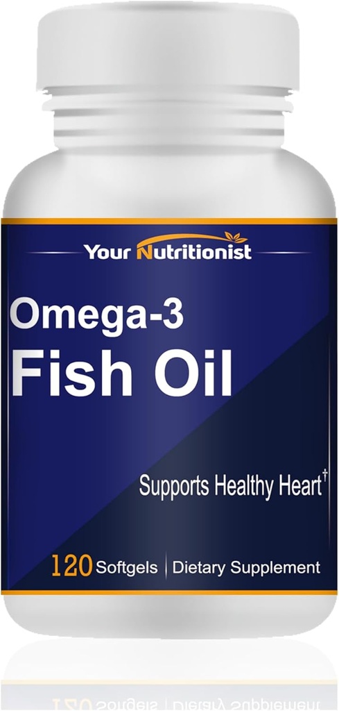 Omega-3 aceite de pescado 1000 mg, salud cardíaca, 120 softgels