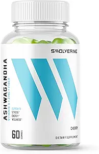 Swolverine Ashwagandha Vitamin Gummies ¦ Zinc, Vitamina D, Relax, Sleep, Strength, Non-GMO, Vegan - Cherry (60 Conde)
