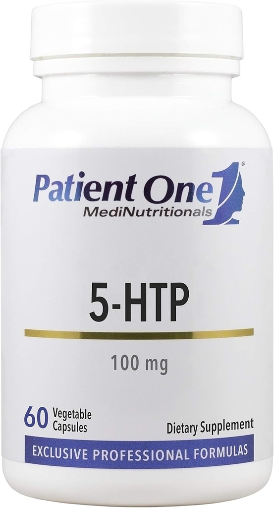 Paciente Uno 5-HTP 100 mg Silencioso Suplemento para apoyar la gestión de estrés, orina y sueño* tóxico 60 cápsulas