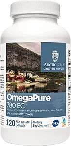 XYMOGEN OmegaPure 780 EC - Alaskan IFOS Five-Star Certified Omega 3 Fish Oil - EPA DHA Fish Oil Supplement- Support Cardiovascular and Brain Health (120 Enteric-Coated Softgels)