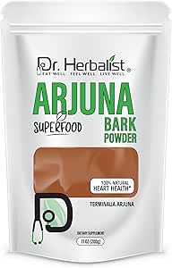 Dr Herbalist Arjuna Powder - 200g - 100% Herbal, Natural &amp; Authentic - Herbal Powder para la salud del corazón - Pouch