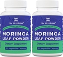 Principio Zen Moringa Orgánica Oleifera. Ultra-Premio. Proporciona un All Natural Energy Boost y Multi-Vitamin. Un Superfood crudo, vegano, sin GMO y sin gluten. 360 cápsulas.