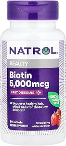 Natrol Biotin 5,000mcg Fast Dissolve, 90 Tablets