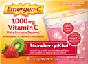 Emergen-C 1000mg Vitamina C Immune Support Powder Strawberry Kiwi 30CT incluye Zinc, Manganese, 7 B Vitaminas y Electrolitos para volver a la escuela esencial