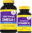 InnovixLabs Vitamin K2 & Triple Omega Bundle Full Spectrum Vitamin K2 (90 Softgels) Triple Strength Omega-3 Fish Oil (200 Softgels). Soporta huesos saludables, arterias y articulaciones. *