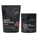 Investigación Deportiva Monohydrate Creatine (10.58 oz) y Holandés Chocolate Whey Protein (2 libras), El Duo dinámico para el edificio del músculo magro, rendimiento mejorado y recuperación de fuerza de entrenamiento