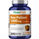 NusaPure Bee Pollen 1500mg 200 Veggie Caps (100% Vegetariano, No GMO, Vegan) Naturalmente Occurring Proteins, Aminoácidos