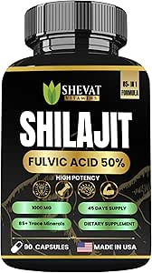 90 Shilajit Capsules for Men &amp; Women 22000mg con 50% shilajit Ácido Fulvico orgánico Himalayan Natural Shilajit para Hombre Puro Shilajit Extracto 85+Trace Suplementos Minerales para Mujeres Energía Boost-USA Made
