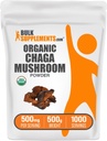 BulkSupplements.com Setas de Chaga Orgánica Powder - Chaga Mushroom Suplemento, Superfood Supplement - Vegan & Gluten Free, 500mg por Serving, 500g (1.1 lbs) (Pack of 1)