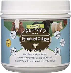 Perfect Supplements - Perfect Hydrolyzed Collagen Chocolate – 396 Grams – Bovine Hydrolyzed Collagen Peptides – Pesticide & Hormone Free – Brazil