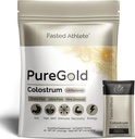 Fasted Athlete - PureGold Colostrum – Grass-Fed Colostrum Powder Supports Gut Health, Skin, Recovery & Immunity – Unflavored, 30 Single-Serve Packets