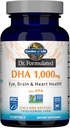 Jardín de la vida Dr. Formulado DHA 1000mg Fish Oil - Lemon, Once Daily 1000mg DHA + DPA en forma de triglicéridos, Single Source Omega 3 Suplemento para ojo final, cerebro y salud cardíaca, 30 Softgels