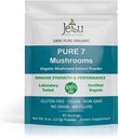 Jetsu Pure 7 Orgánica Mushroom Extract Powder, Chaga, Cordyceps, Lion's Mane, Maitake, Reishi, Shiitake & Turquía Tail Mushrooms Suplemento, para Immune Support, Focus, Energy