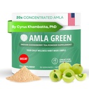 Amla Powder &amp; Decaf Green Tea Superfood Supplement, 20x Ultra Concentrated Amla, Antioxidant Support, Made with Oolong Tea and Indian Gooseberries, Organic, Vegan, Decaf, 30 Servings
