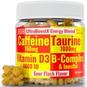 SHIZAM Taurine 1000mg Caffeine 150mg Energy Gummies w D-3 B-12 B Complejo Inositol, Gel Gels Vitaminas Bebidas de vitaminas Capsules Bebida Píldoras Powder Alt, Running Runners Suplemento Suplementos