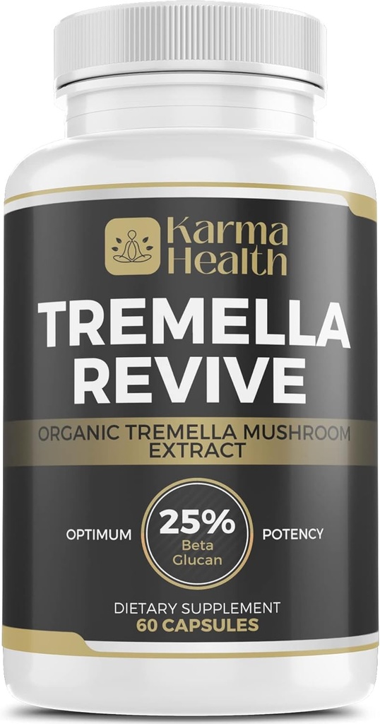 Tremella Mushroom Powder Capsules - Compresed White Snow Fungus Mushroom Powder Suplemento - 25% Beta Glucan Content, Vegan &amp; GMO Gratis.