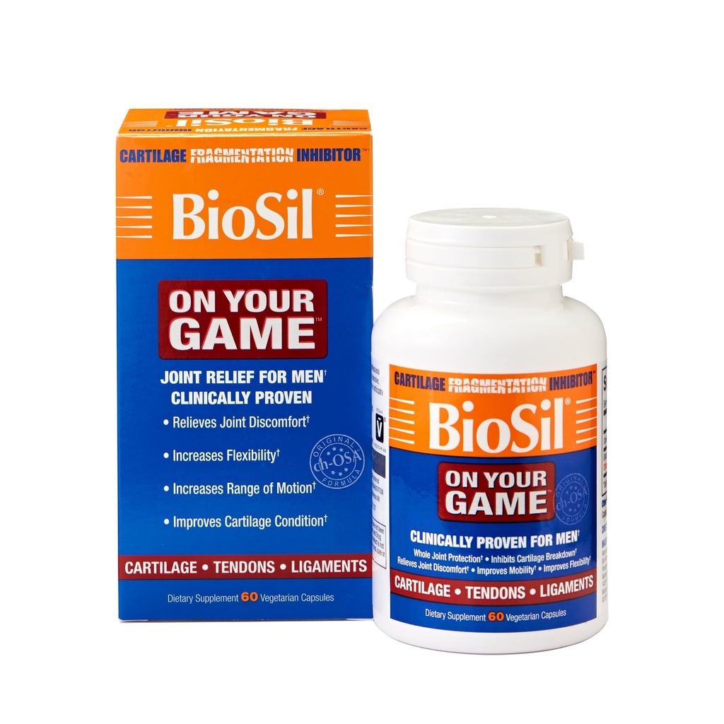 Biosil en su juego - 60 cápsulas vegetales - con Complejo Patented ch-OSA - Aumentar la producción de colágeno para el alivio del dolor conjunto, flexibilidad &amp; rango de movimiento - GMO Libre - 30 días de suministro
