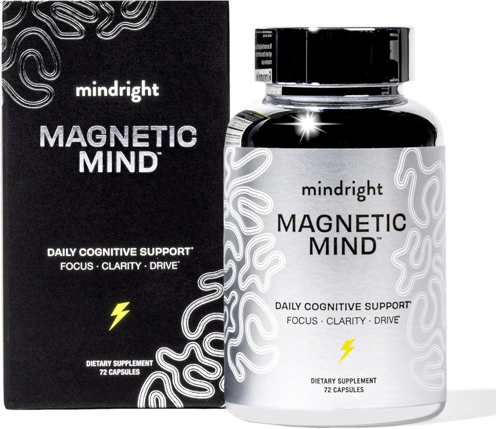 Mente magnética - Suplemento Cognitivo Premium para Energía Ultra Focused, Clarity, & Drive - Nootropic Diseñado para la salud cerebral a largo plazo, memoria " Focus - 30 Day Supply - No hay colores artificiales