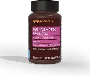 Elementos Probiótico de Mujeres 50 mil millones de CFU por por servidumbre, vegetariano, soporta Pista urinario y Salud Vaginal, 60 cápsulas