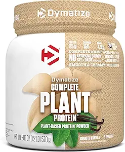 Dymatize Vegan Plant Protein, Smooth Vanilla, 25g Protein, 4.8g BCAAs, Full Amino Acid Profile, 15 Servings
