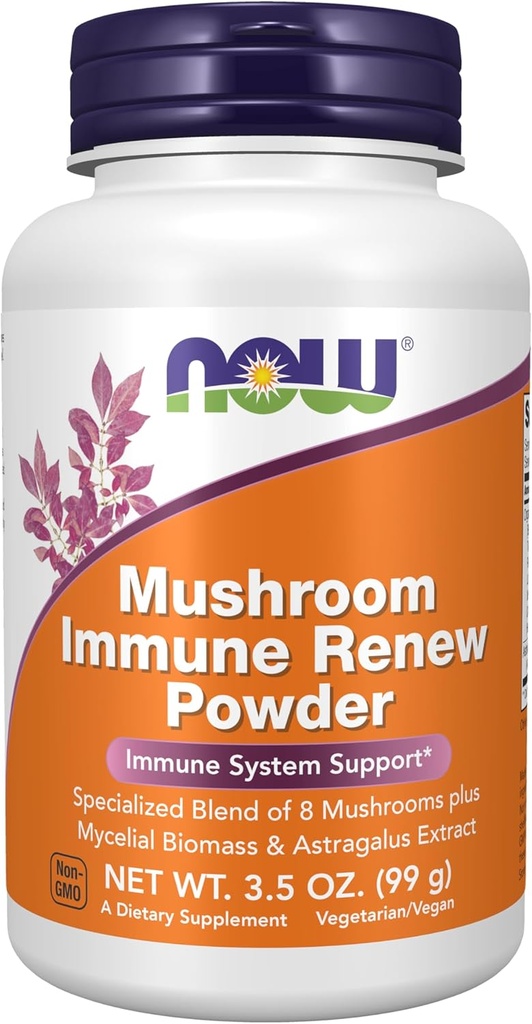 AHORA Suplementos de alimentos, Mushroom Immune Renovar con Astragalus Root Extract, Immune System Support*, 3.5-Ounce