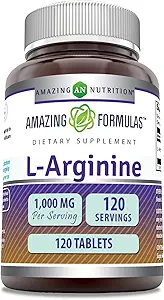 Increíble fórmulas L-Arginine Suplemento TENIDO 1000 Mg Por Serving TENIDO Tablets TENIDO Aminoácidos Suplemento para Mujeres &amp; Hombres TENIDO Non-GMO TEN Gluten Free TEN Made in USA (1 Pack Ø 120 Conde)