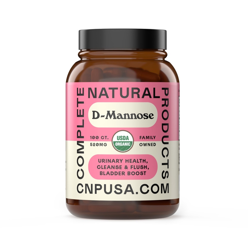 Productos naturales completos Cápsulas orgánicas D-Mannose - Píldoras D-Mannose Puras 100 Cuenta para la salud UTI, la vejiga, " Urinary Tract Health