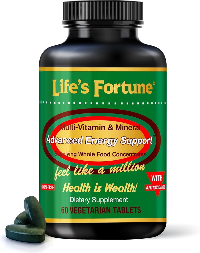 La Fortuna de la Vida Multivitamina &amp; Mineral 60 Tabletas, Todas las Fuentes de Energía Natural Proporcionando Concentraciones Alimentarias enteras, Antioxidantes, Aminoácidos, Enzimas, Trace Minerals &amp; Más