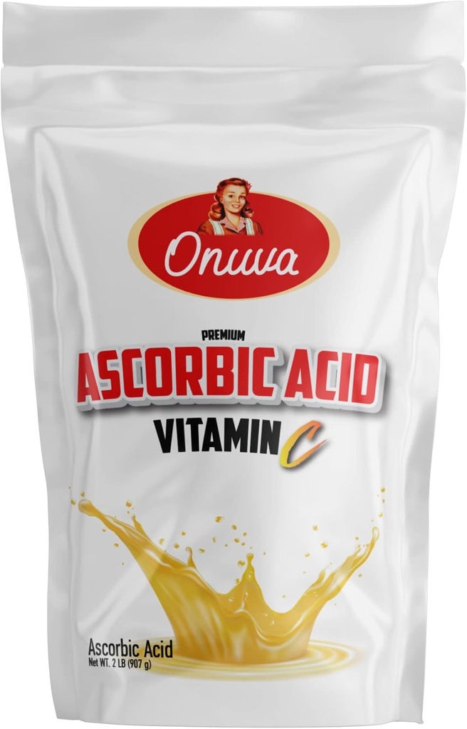 Ascorbic Acid Powder (Vitamin C Powder) 2 lb (907g) - para Immune Support - Gluten Free, No Filler, Pure Powder - 1g (1000mg) de vitamina C por Serving