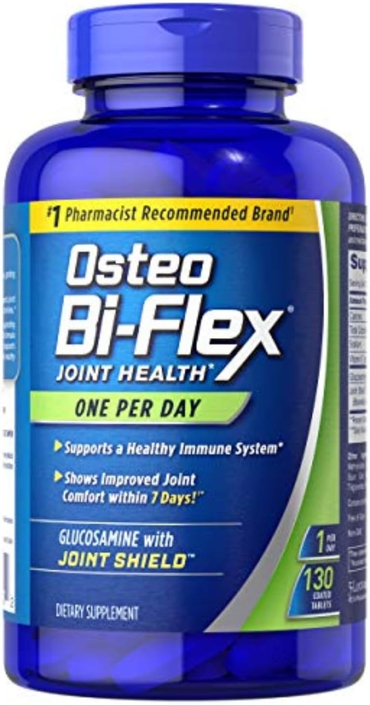 Osteo Bi-Flex Glucosamina con Vitamina D, Uno por día Por Osteo Bi-flex, Salud Conjunta,130 Coated Tablets, 130 Conde