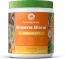 Increíble Grass Green Superfood Immunity: Super Greens Powder with Vitamin C, Cordyceps, Beet Root Powder & Reishi Mushrooms, Tangerine, 30 Servings
