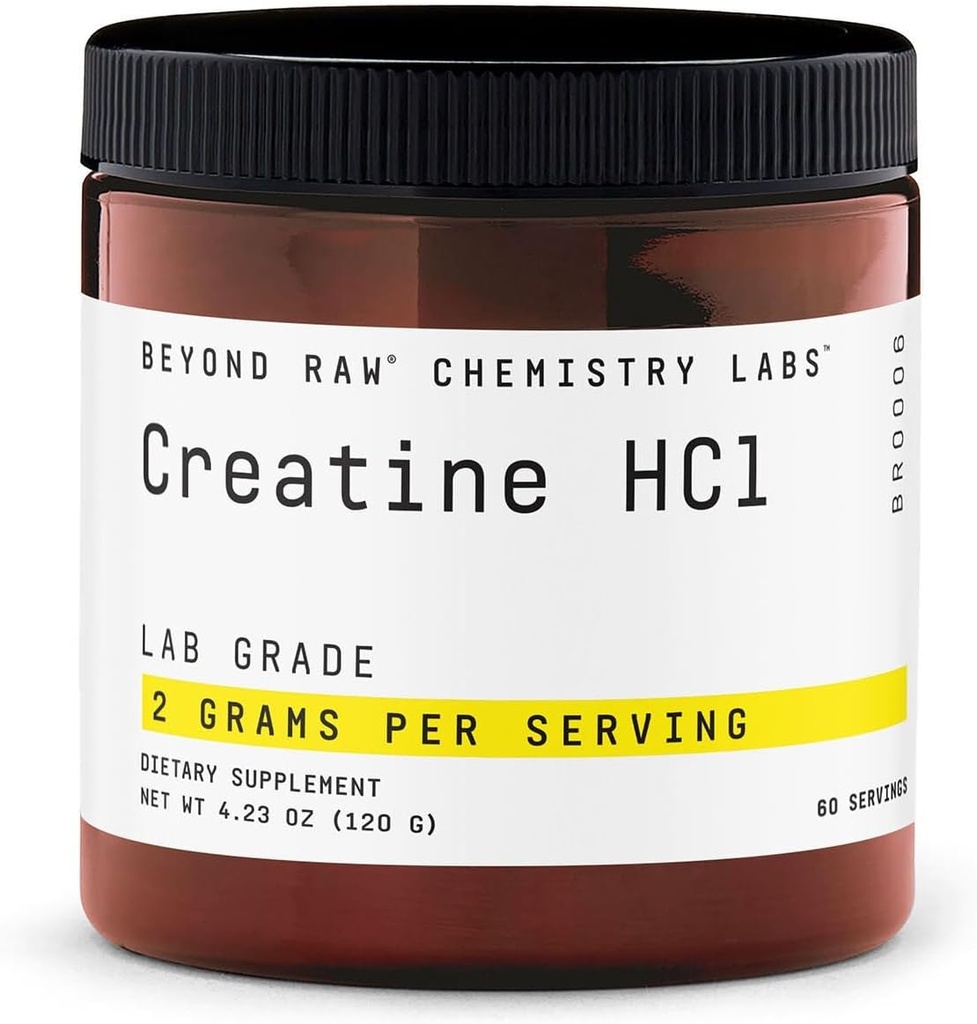 BEYOND RAW Creatine HCl Powder, Science Backed, Lab Grade, Creatine for Women &amp; Men, Muscle Strength, Energy Production, Athletic Performance, Cognitive Support, Cellular Hydration, 60 Servings