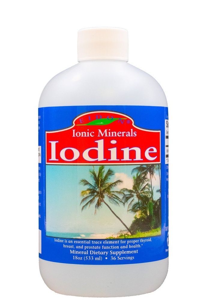 Eidon Ionic Minerals Potassium Iodide Supplement - Liquid Iodine Drops, Supports Energy Levels and Thyroid Health, Bioavailable, No Additives or Preservatives - Potassium Iodide Drops, 18 oz
