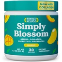 Simply Blossom Nutrition Daily Greens & Superfood Powder + Collagen + Probiotics for Women's Digestive Health & Bloating Relief. Help Your Health Bloom - 30 Day Supply - Mango