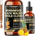 11in1 2100mg Black Walnut Wormwood Cloves Tinture, Oregano &amp; 7 Más - Wormwood Liquid Drops -Pineapple Flavor - 2 FL OZ - 60 Days Supply