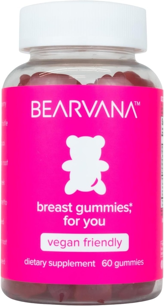 BEARVANA Top Support Gummies for Women ← Apoyo Natural Balance y Confianza Silencioso Fitness Complemento tención Vitaminas Esenciales 9 Herbs Incluyendo Fenugreek, Flaxseed, Dong Quai Tortura Berry Flavor  60 Gummies