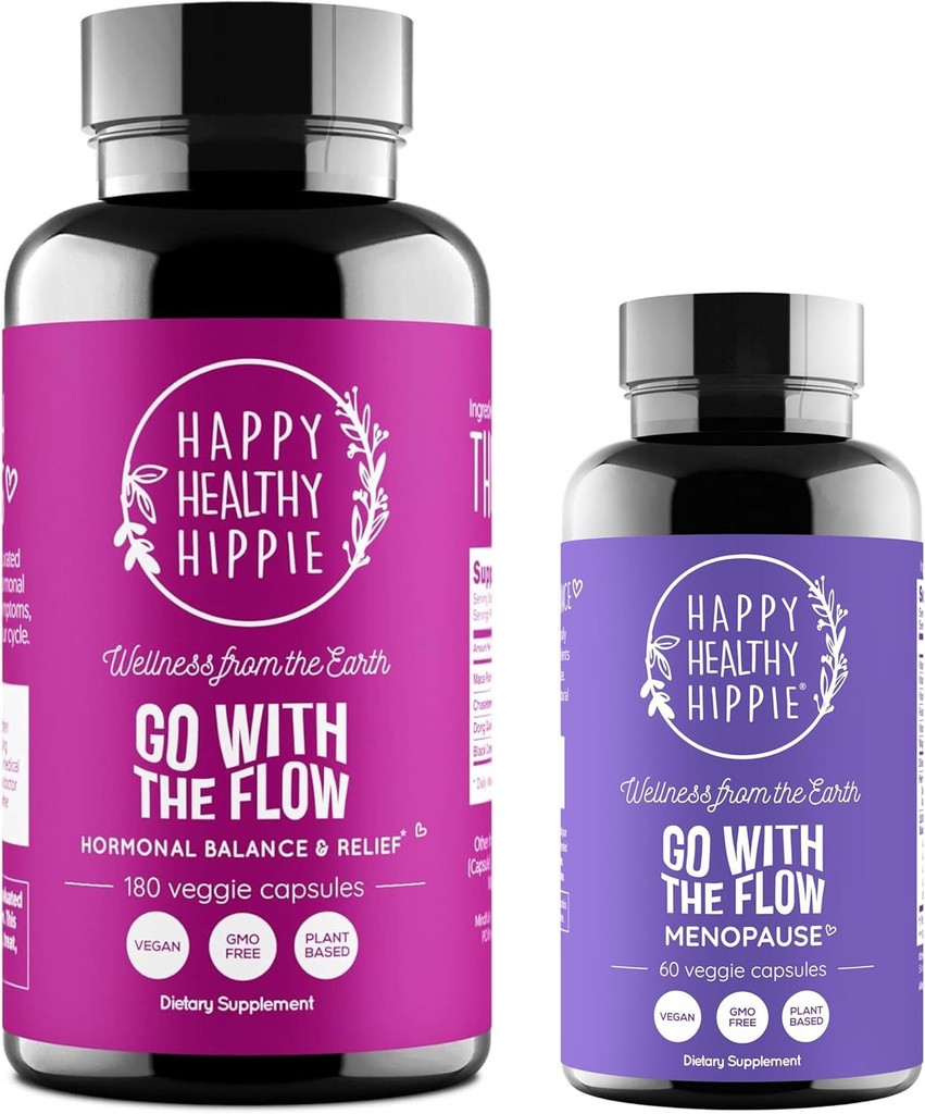 Happy Healthy Hippie Go with The Flow Menopause Support " Go with The Flow Hormone Balance for Women (180ct)