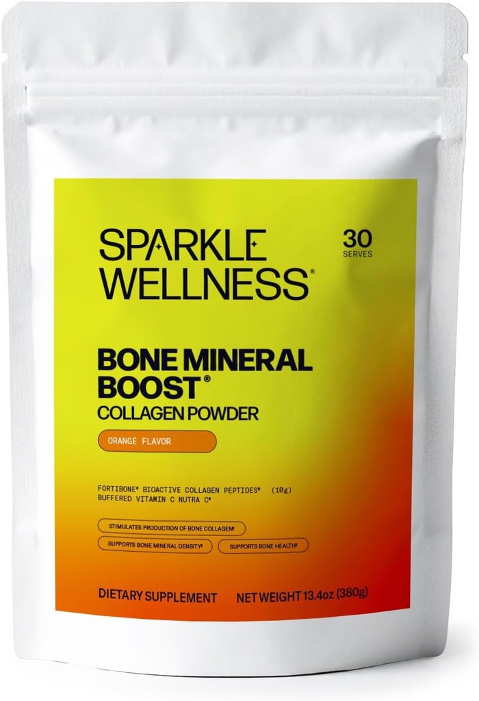 Sparkle Wellness Boost Mineral Boost (Orange) [30 Serves] Silencioso Collagen Powder Suplemento ← FORTIBONE Bioactive Collagen Peptides and Buffered Vitamin C Nutra C
