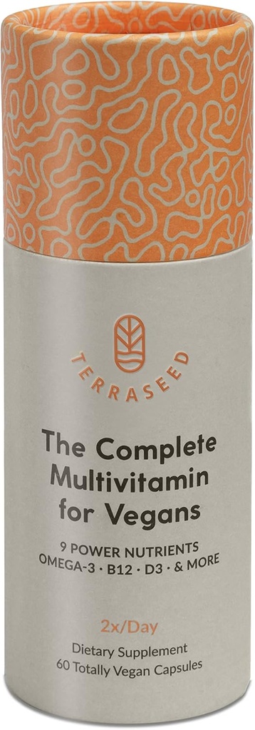 Multivitamina Vegan completa con hierro, Omega 3, Vitamina D3, Folate, Zinc, Vitamina B12, &amp; Más - Vitaminas Veganas 100% sostenibles - No GMO, Gluten Gratis, Hecho en los EE.UU. (30 Day Supply)