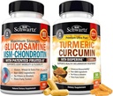 BioSchwartz Curcumina Turmérica con Pepper Negro Extracto 1500mg Complejo (1 Mes de Suministro) Plus Glucosamina Chondroitin MSM Triple Strength Joint Support Suplemento (1 Mes de Suministro)