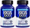 Factor de foco Nutrición para el cerebro, mejor memoria y concentración Suplemento cerebral, multivitamínico completo con vitaminas B6, B12, D, Bacopa Monnieri " Tyrosine, 60 Cuenta (Pack of 2)