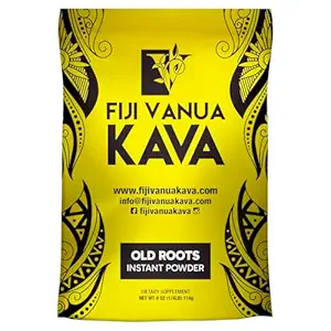 Fiji Vanua Kava Instant Old Roots Kava Powder, dehydrated green juice Kava Drink Powder, Easy to Prepare liquid-Soluble, Fijian Instant Noble, Herbal Supplement, 4 oz
