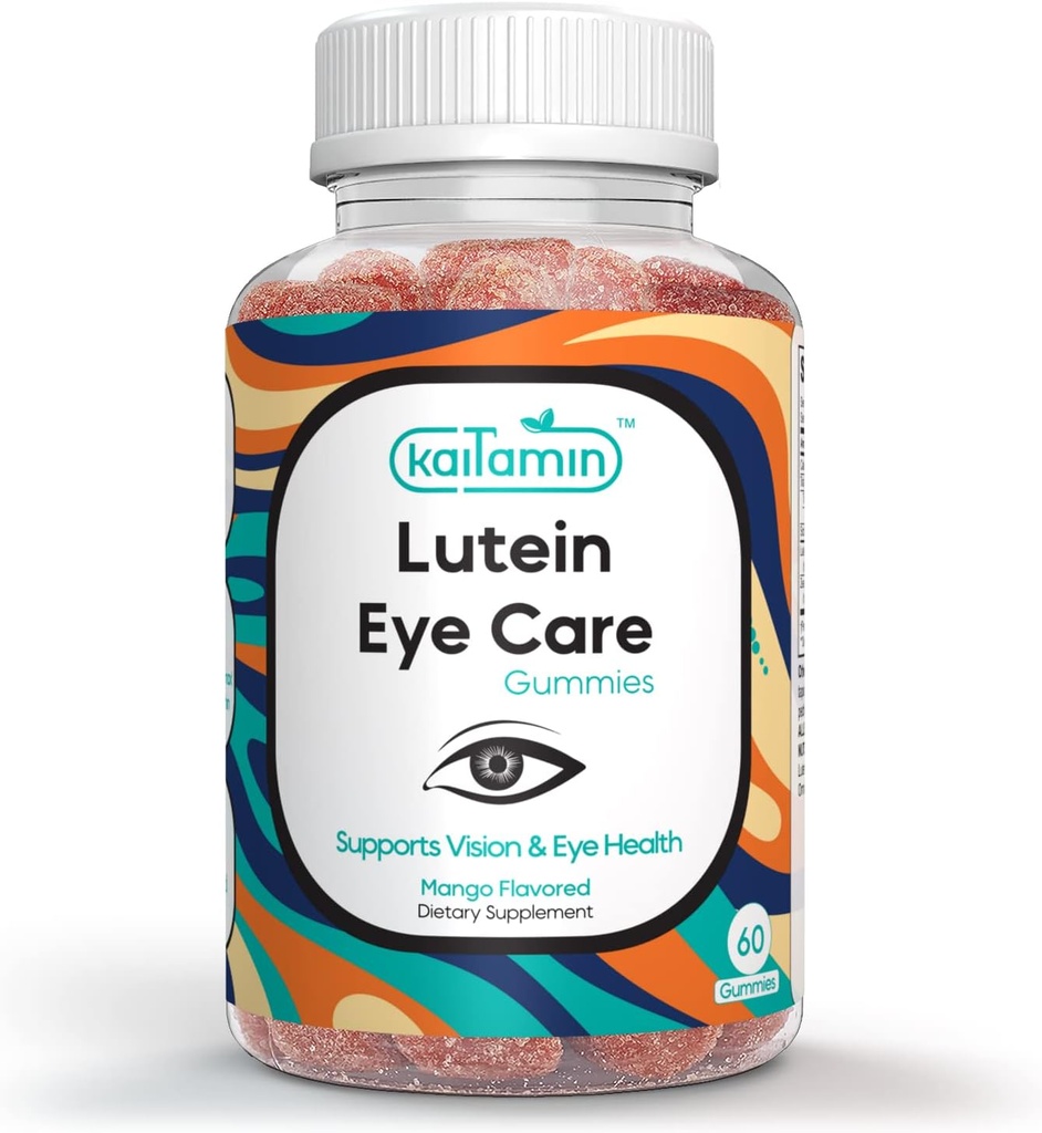 Lutein " Zeaxanthin Eye Supplement for Adults - Protection Support for Eyes - Yummy Mango Flavored Vegan, Glute-Free, Made with Coconut Oil. 60 Gummies