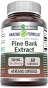 Increíbles fórmulas Pine Bark Extract 100 Mg ← Vegetarian Capsules Suplemento ← No Gluten-Free TEN Non-GMO TEN Gluten-Free TEN 1 Pack Silencio 60 Cuenta