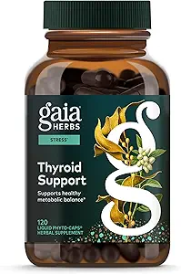 Gaia Herbs Thyroid Support - Made with Ashwagandha, Kelp, Brown Seaweed & Schisandra to Support Healthy Metabolic Balance & Overall Well-Being* - 120 Vegan Liquid Phyto-Capsules (40-Day Supply)