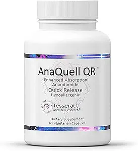 Tesseract Medical Research AnaQuell QR, Stress Relief & Mood Support Supplement, Quick Release L Citrulline &amp; Anandamide, Helps Manage Anxiousness, 45 V-Caps, Size Exclusive to