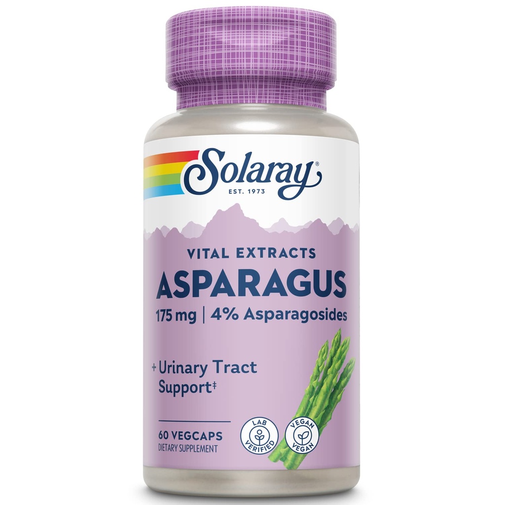 SOLARAY Espárragos Rhizome Extract 175 mg w/ Whole Root ← Saludable Tract &amp; Salud Digestiva Apoyo TEN 60 VegCaps