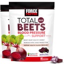 Factor de fuerza Total Beets Presión de la sangre Suplemento con Beets Powder, Chewables de alta calidad para la energía sana del corazón, y aumento de óxido nítrico, 120 Chews, 2-Pack